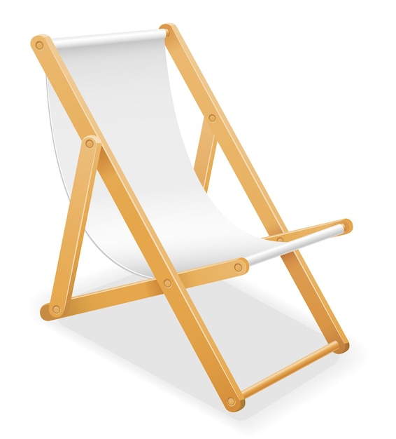 Vector beach deck chair made of wood and fabric