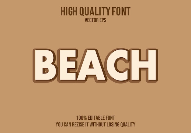 Vector beach editable text effect