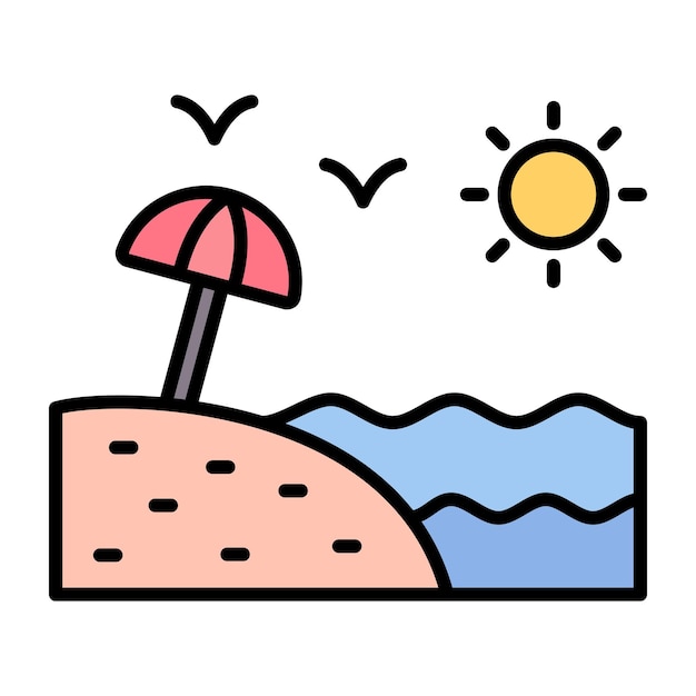 Beach Flat Illustration