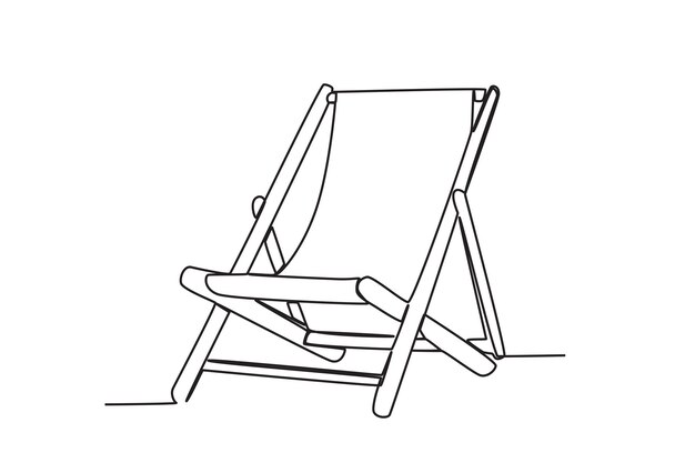 Beach folding chairs for rest Summer oneline drawing