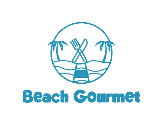 Beach gourmet restaurant logo ontwerp