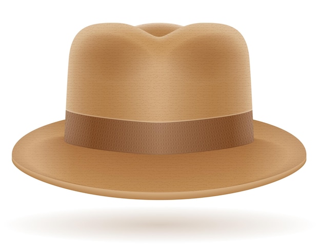 Vector beach hat for men isolated on white