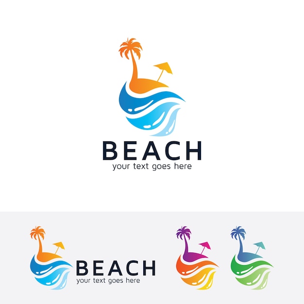 Шаблон логотипа Beach Holiday