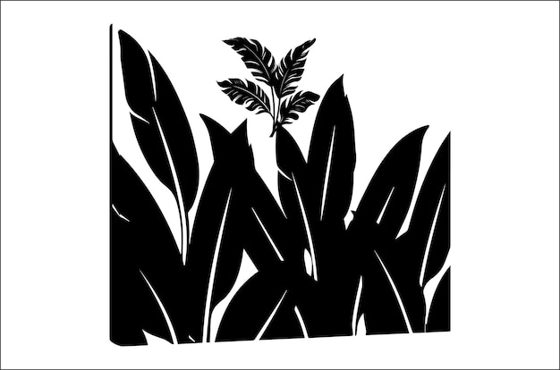 Vector beach house dcor with leaf silhouette jungle dreams exotic leaf silhouettes tropical leaf silhouette