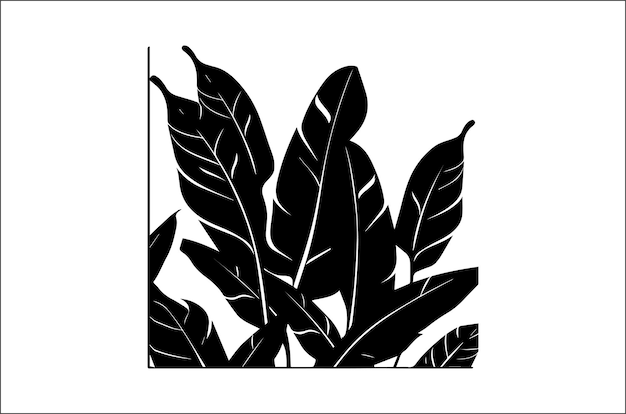 Vector beach house dcor with leaf silhouette jungle dreams exotic leaf silhouettes tropical leaf silhouette