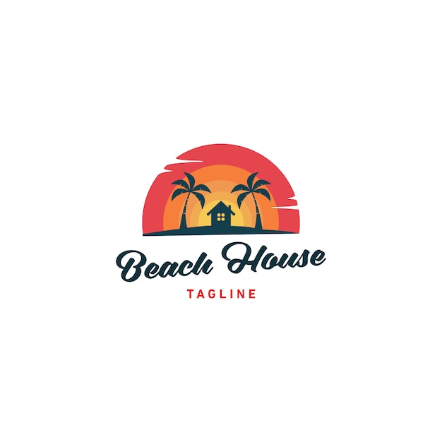 Beach House logo ontwerp vectorillustratie