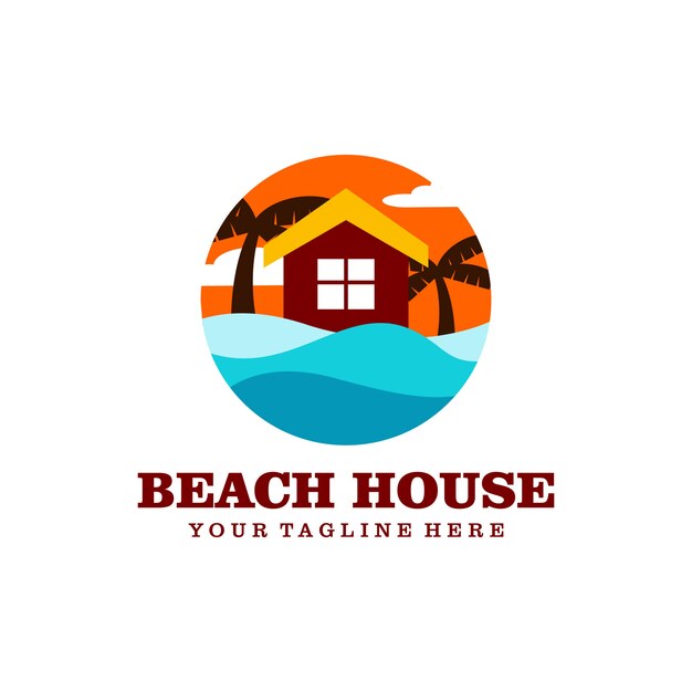 Vector beach house logo