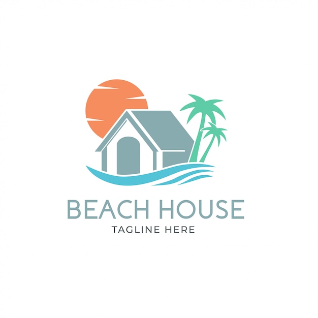 Vector beach house logo