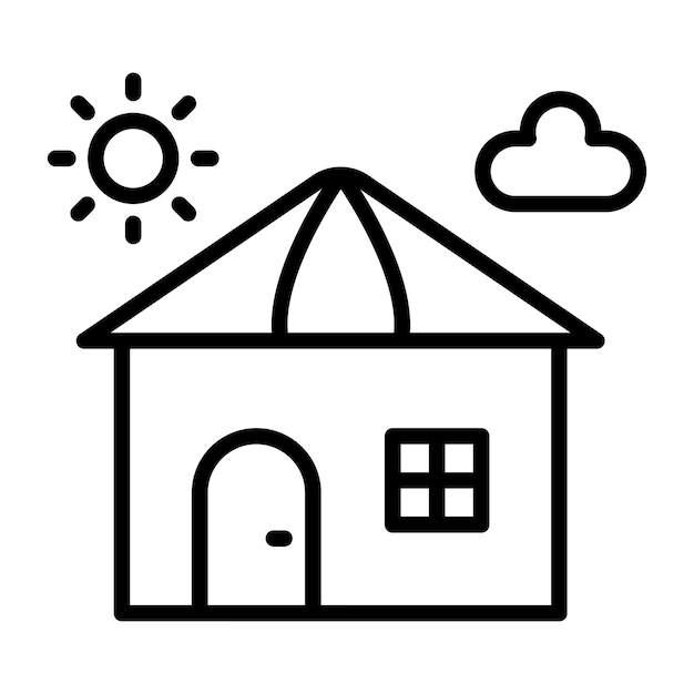 Beach House Vector Illustration Style