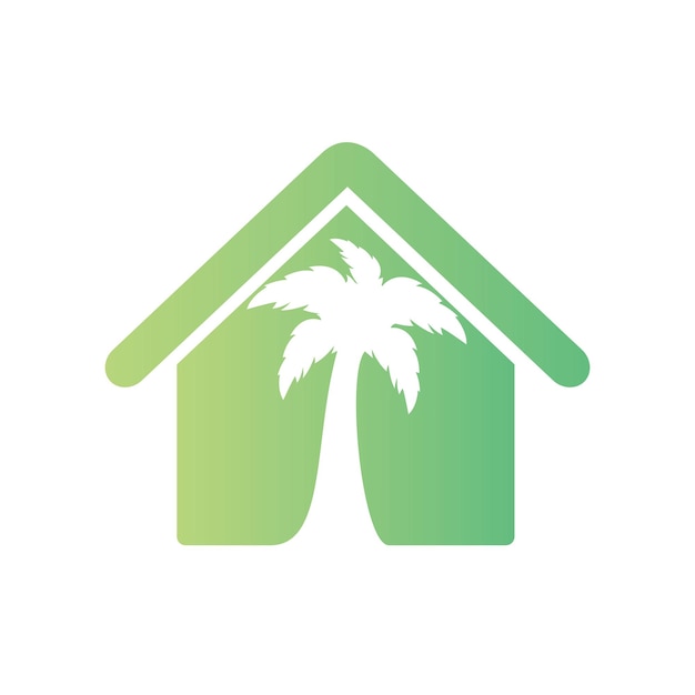 Beach house vector logo design