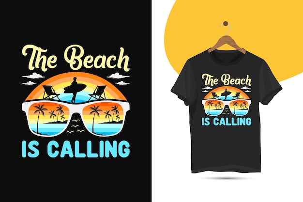 The beach is calling tshirt design template