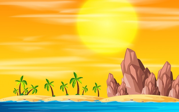 A beach island landscape