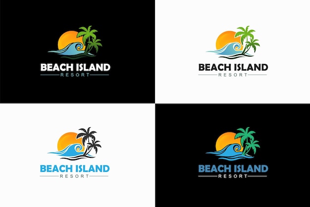 Beach island-logo ontwerp