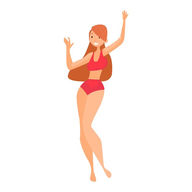 Beach lady flat icon colored vector element from beach