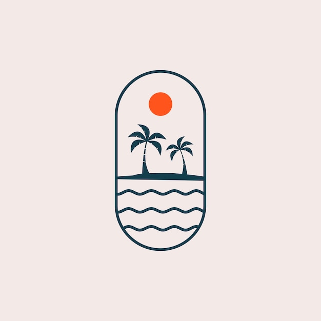 Beach landscape logo