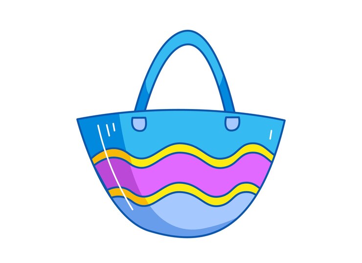 Premium Vector | Beach large women's bag with a wave pattern. vector ...