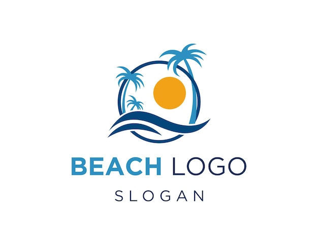 beach logo design created using the corel draw 2018 application with a white background