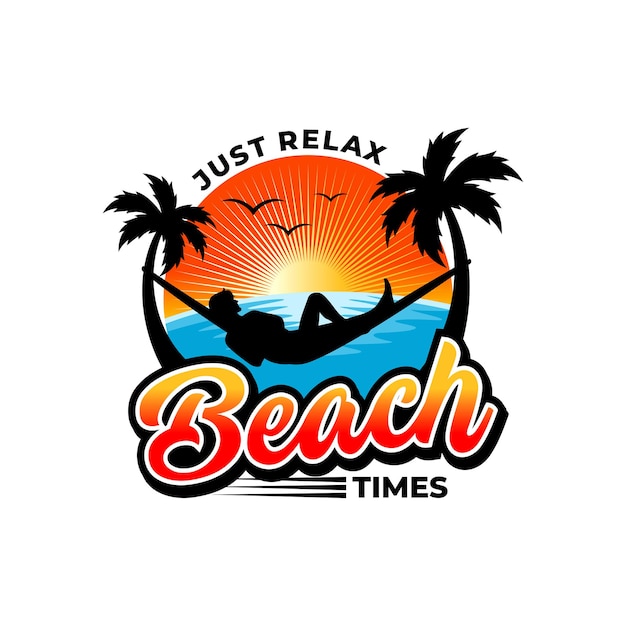 Vector beach logo design vector template premium vector