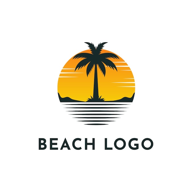 Beach logo design vector template