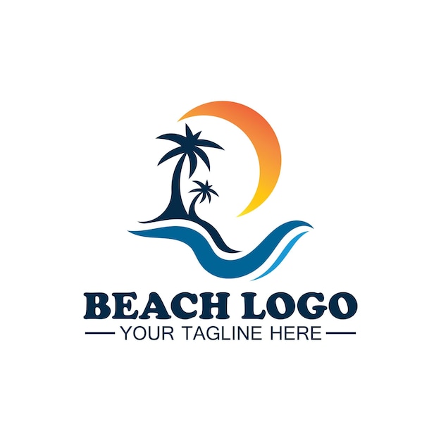 Premium Vector | Beach logo design vector template