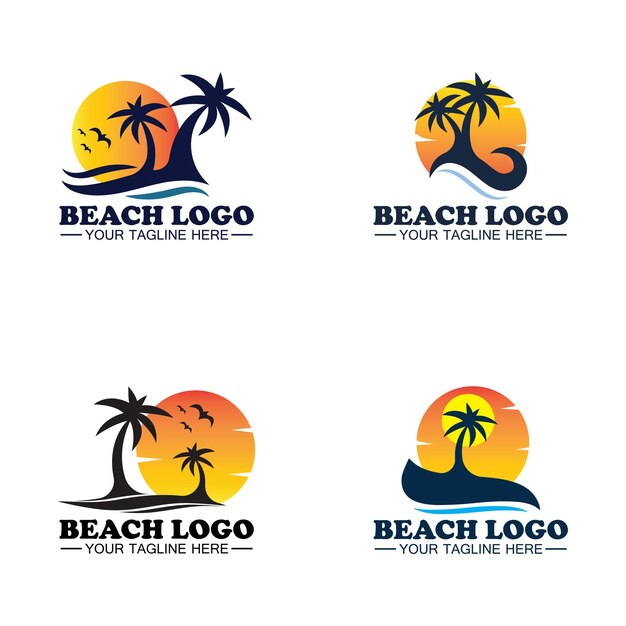 Vector beach logo design vector template