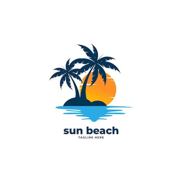 Beach logo design vector template