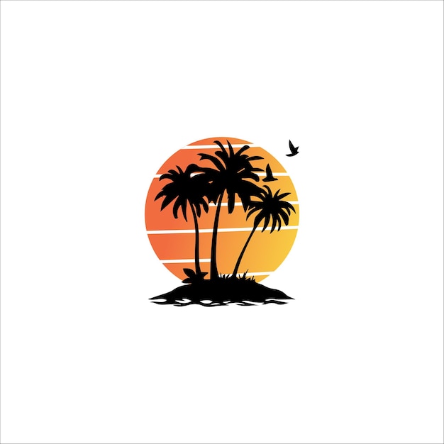 Beach logo design vector template