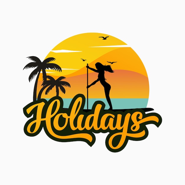 Vector beach logo design