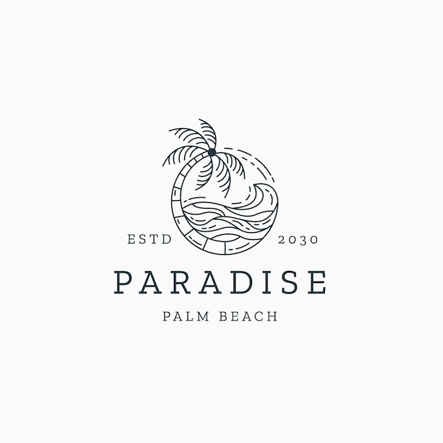 Vector beach logo icon design template flat vector