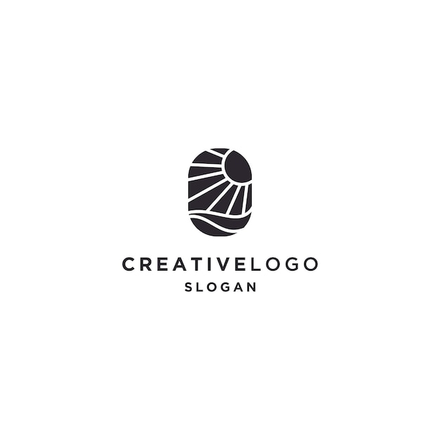 The beach logo icon design template