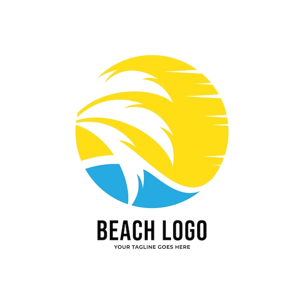 beach logo icon vector template.