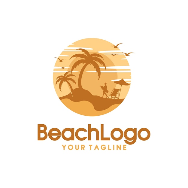 Beach logo premium quality vector