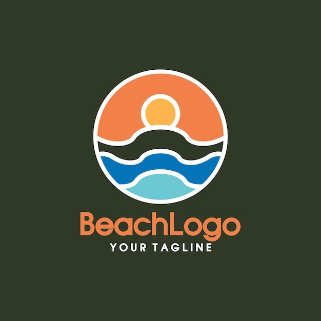 Vettore di qualità premium del logo della spiaggia