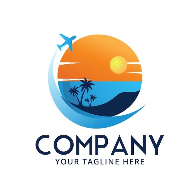 Vector beach logo template vector file traveling