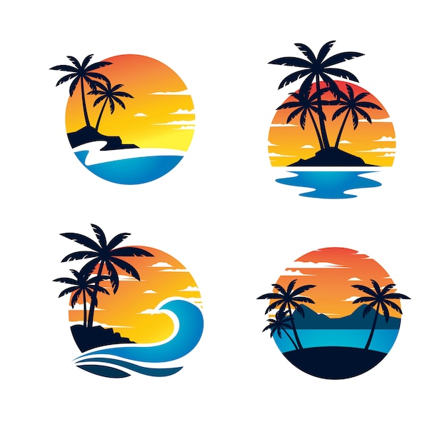 Vector beach logo template