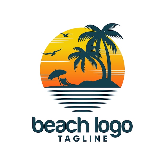 Beach logo vector template