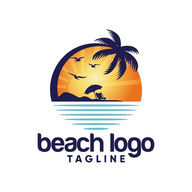 Beach logo vector template