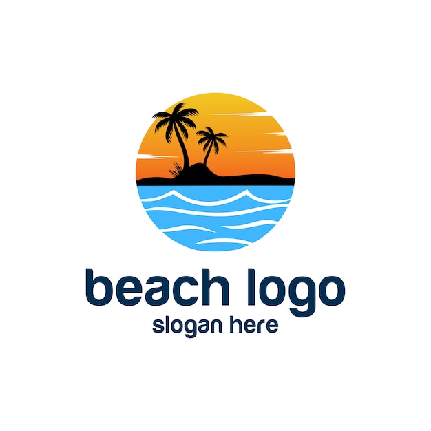 ビーチのロゴのベクトル