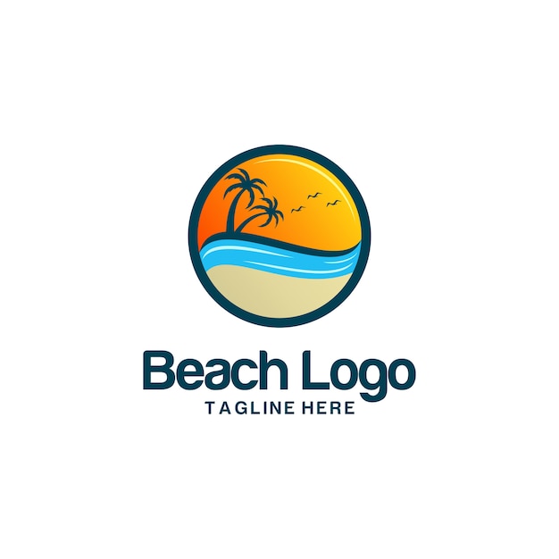 Vettore vettori di logo spiaggia