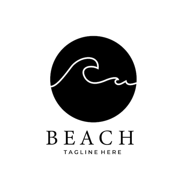 Vector beach logo vintage vector illustration design graphic