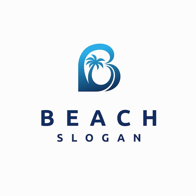 Logo della spiaggia con il concetto di lettera b