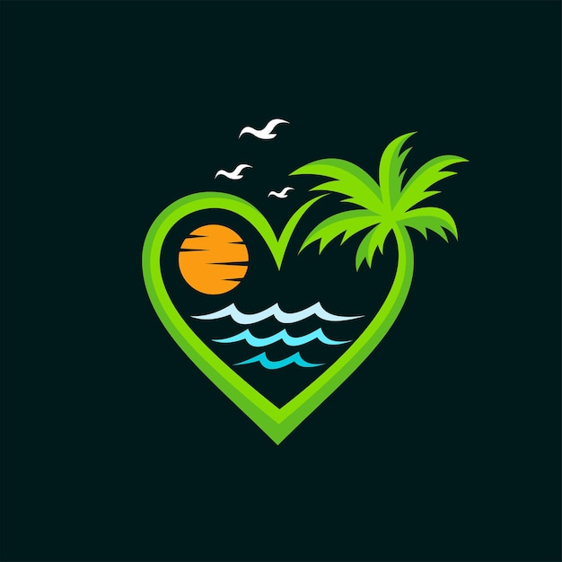 Vector beach lover logo strand uniek concept