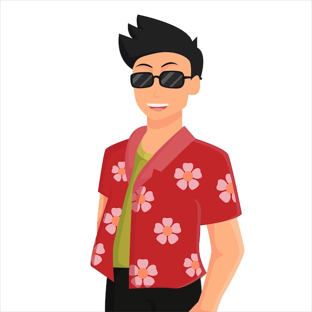 Vector beach man character design illustration