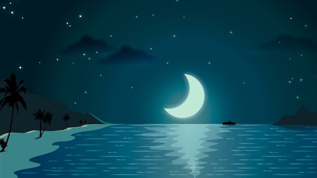 beach at night art
