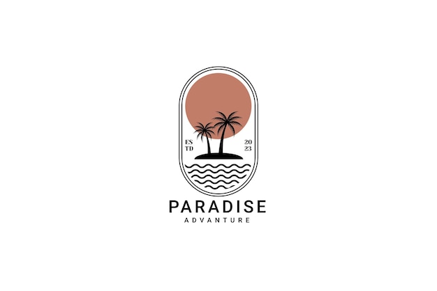 Beach Paradise Logo Vector Icon Illustration