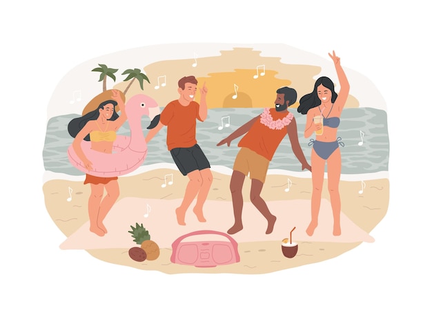 Vector beach party isolated concept vector illustration