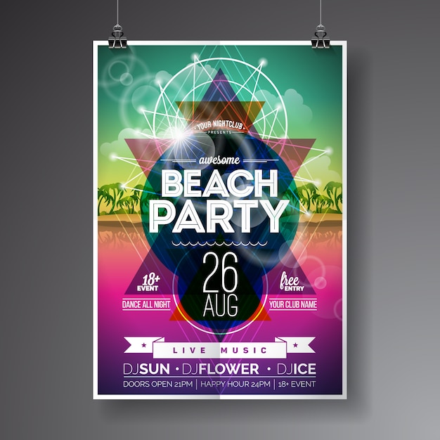 Vector beach party poster