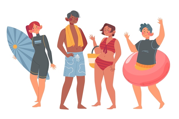 Beach people illustration concept