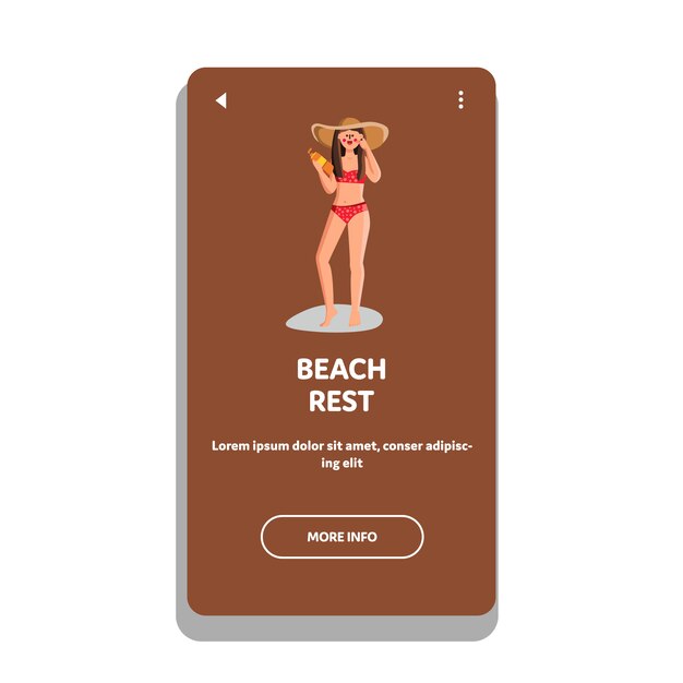 Beach rest girl summer relax vacation