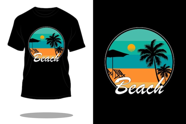 Beach retro silhouette t shirt design